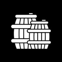 Barrel Glyph Inverted Icon vector