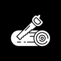 Sawing Glyph Inverted Icon vector