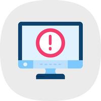 Error Flat Curve Icon vector