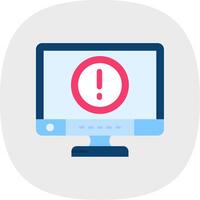 Error Flat Curve Icon vector