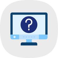 Question Flat Curve Icon vector
