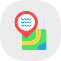 Pool Flat Curve Icon vector