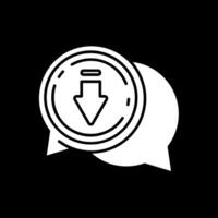 Downloading Glyph Inverted Icon vector