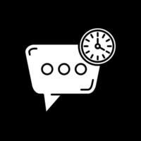 Time Glyph Inverted Icon vector