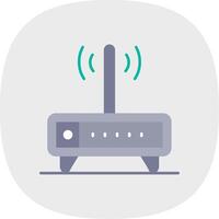 Modem Flat Curve Icon vector