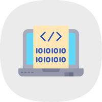 Code Flat Curve Icon vector