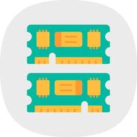 Ram Flat Curve Icon vector