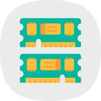 Ram Flat Curve Icon vector