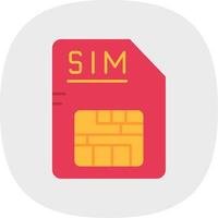 Sim Flat Curve Icon vector