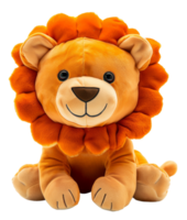 AI generated Plush lion toy with fluffy mane on transparent background - stock png. png
