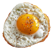 AI generated Sunny side up fried egg with cracked pepper on transparent background - stock png. png