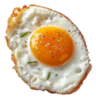 AI generated Sunny side up fried egg with cracked pepper on transparent background - stock png. png