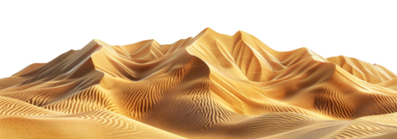 AI generated Textured sand dunes with intricate patterns on transparent background - stock png. png