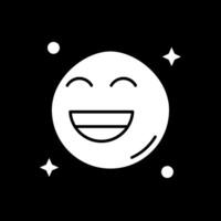 Smile Glyph Inverted Icon vector