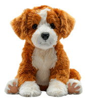 AI generated Plush puppy dog toy with floppy ears on transparent background - stock png. png