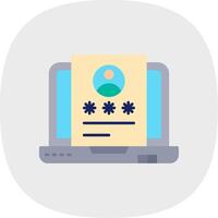 Identification Flat Curve Icon vector