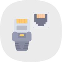 Ethernet Flat Curve Icon vector