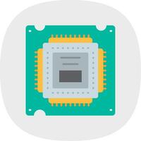 Processor Flat Curve Icon vector