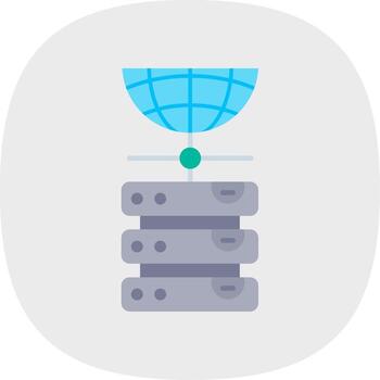 base de datos plano curva icono vector