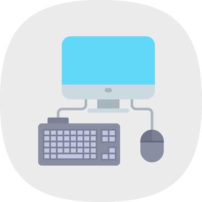 Computer Flat Curve Icon