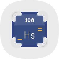 hassium plano curva icono vector