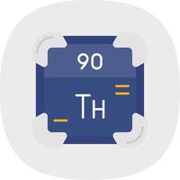 Thorium Flat Curve Icon vector