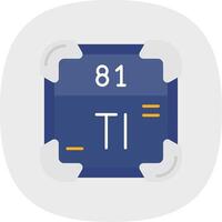 Thallium Flat Curve Icon vector