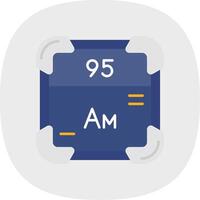 Americium Flat Curve Icon vector