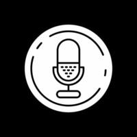 Microphone Glyph Inverted Icon vector