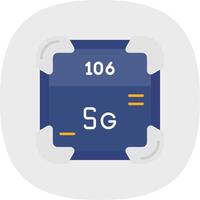 Seaborgium Flat Curve Icon vector