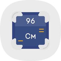 Curium Flat Curve Icon vector