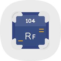 Rutherfordium Flat Curve Icon vector