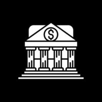 Bank Glyph Inverted Icon vector