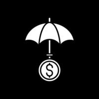 Umbrella Glyph Inverted Icon vector