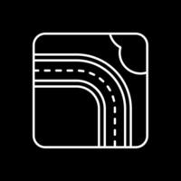 icono de línea de carretera invertida vector