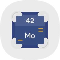 Molybdenum Flat Curve Icon vector