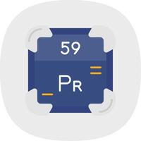 Praseodymium Flat Curve Icon vector