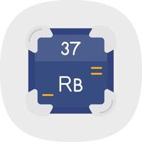 Rubidium Flat Curve Icon vector