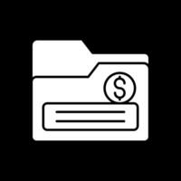 Files Glyph Inverted Icon vector