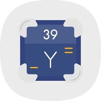 Yttrium Flat Curve Icon vector