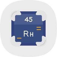 Rhodium Flat Curve Icon vector