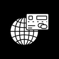 Global Glyph Inverted Icon vector