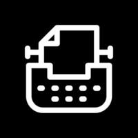 Typewriter Line Inverted Icon vector