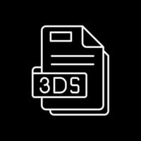 3ds línea invertido icono vector