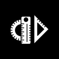 Ruler Glyph Inverted Icon vector