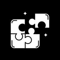 Puzzle Glyph Inverted Icon vector