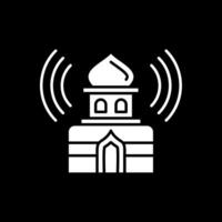 Adhan Glyph Inverted Icon vector