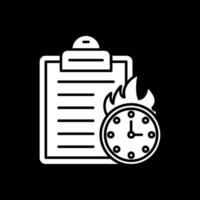 Deadline Glyph Inverted Icon vector