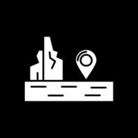 Location Glyph Inverted Icon vector