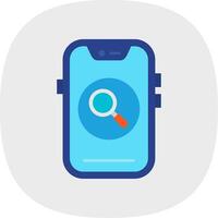 Search Flat Curve Icon vector